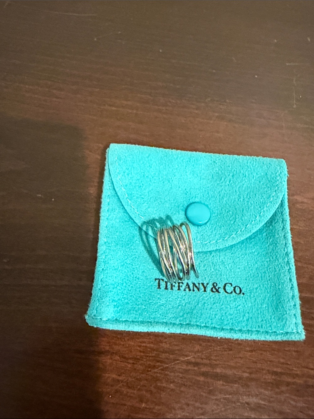 Tiffany & Co Elsa Peretti 18K White Gold Wave Five-row Ring Sz 4.5. - Picture 8 of 8